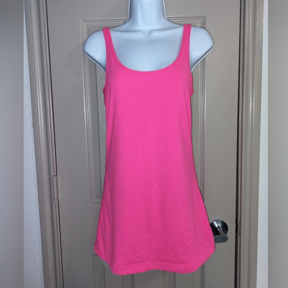 Lululemon Athletica Hot Pink Reversible Long Tank Top Sz 2